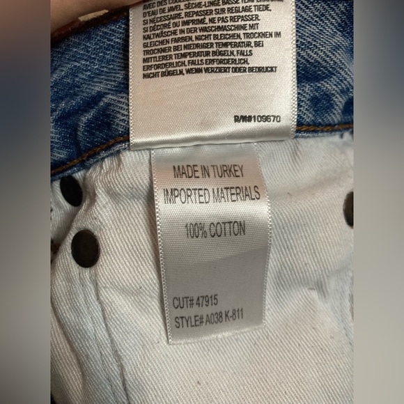 AGOLDE Jaden High Rise Denim Cutoff Shorts Medium Wash Size 29 - Picture 7 of 10